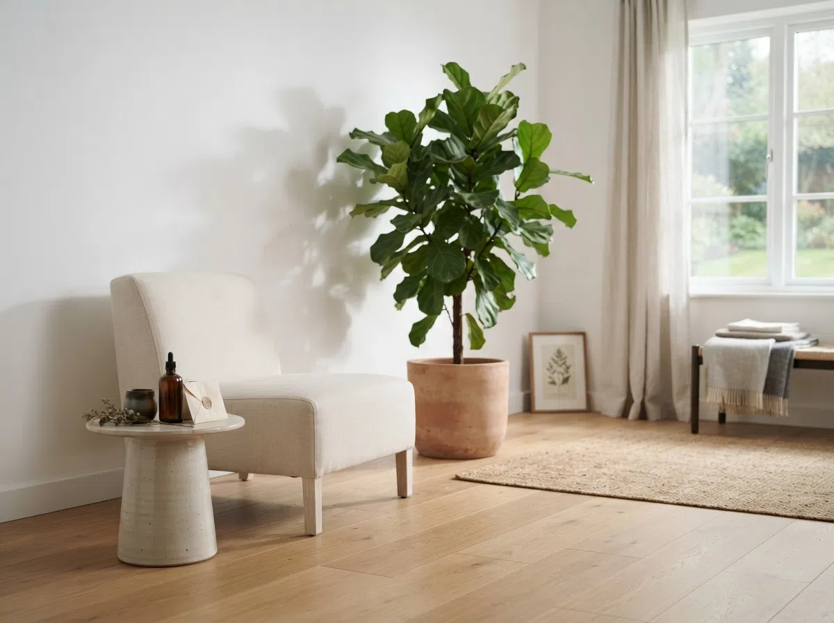 Minimalistisk studio med produkter